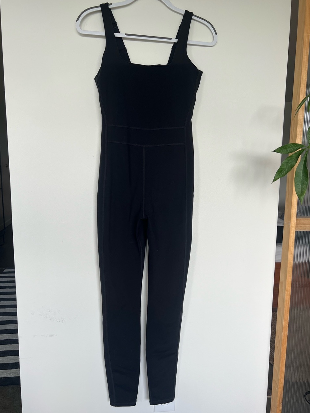 girlfriend collective black luxe paneled unitard